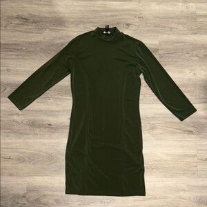 Olive Green Long Sleeve Dress